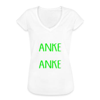 ANKE die Echte - Frauen Vintage T-Shirt - Schwarz - Vorne - Danielle (179cm)