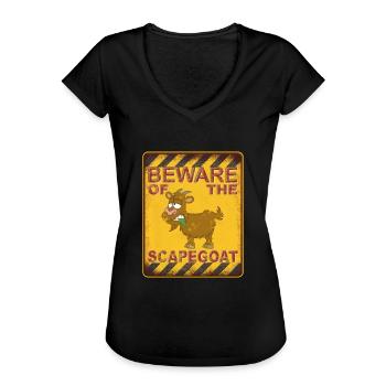 Beware of the Scapegoat - Warnung vorm Sündenbock - Frauen Vintage T-Shirt - Schwarz - Vorne
