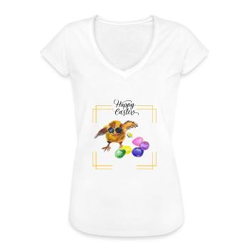 Happy Easter - Women's Vintage T-Shirt - black - Front - Danielle (179cm)