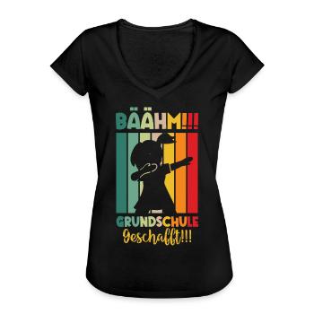Grundschule Geschafft 2026 Grundschulabgänger - Frauen Vintage T-Shirt - Schwarz - Vorne