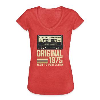 49th Retro Style Anniversary Gift 1975 - Women's Vintage T-Shirt - heather red - Front - Danielle (179cm)