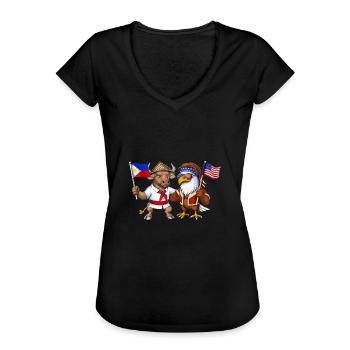 Filipino American Heritage - Women's Vintage T-Shirt - black - Front - Danielle (179cm)