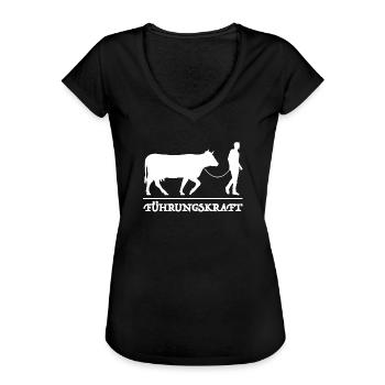 Führungskraft, Bauer Landwirtschaft Milch Natur - Frauen Vintage T-Shirt - Schwarz - Vorne - Danielle (179cm)