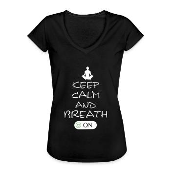 Inhale Exhale - Frauen Vintage T-Shirt - Schwarz - Vorne