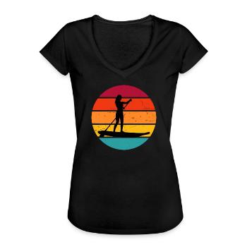 Standup Paddle Standup Paddleboard Herren - Frauen Vintage T-Shirt - Schwarz - Vorne - Danielle (179cm)