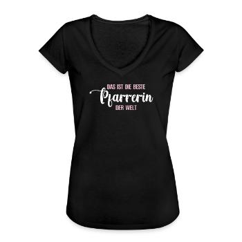 Beste Pfarrerin Pastorin Pfarrerinnen Vikarin - Frauen Vintage T-Shirt - Schwarz - Vorne - Danielle (179cm)