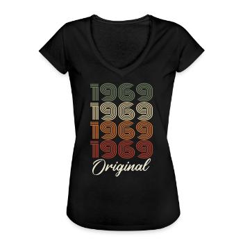 1969 Original Vintage Geburtstagsgeschenk 1969 - Frauen Vintage T-Shirt - Schwarz - Vorne - Danielle (179cm)