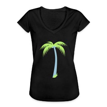 Palme mit Kokosnuss - Frauen Vintage T-Shirt - Schwarz - Vorne - Danielle (179cm)