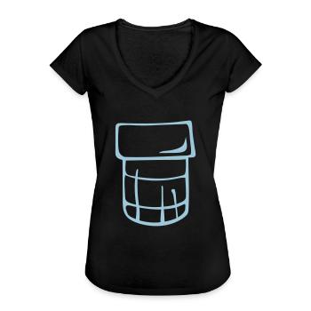 yaourt suisse en petit 0 - T-shirt vintage Femme - noir - Devant - Danielle (179cm)