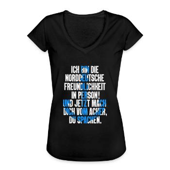 Ich Bin Die Norddeutsche Freundlichkeit Moin - Frauen Vintage T-Shirt - Schwarz - Vorne