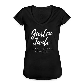Jardin tante Drôles de phrases anniversaire famille - T-shirt vintage Femme - noir - Devant - Danielle (179cm)