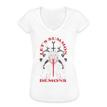 Occult - Frauen Vintage T-Shirt - Schwarz - Vorne - Danielle (179cm)