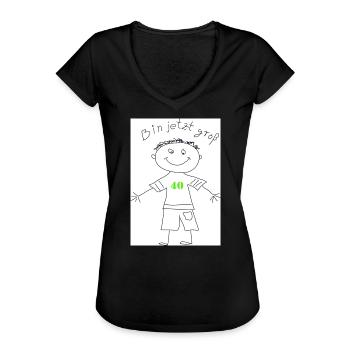 Bin jetzt groß! - Frauen Vintage T-Shirt - Schwarz - Vorne