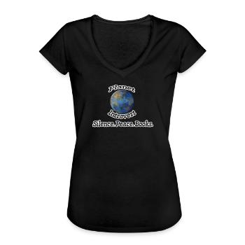 Planet Introvert Nerd, Fun, Geschenk Sprüche, Buch - Frauen Vintage T-Shirt - Schwarz - Vorne - Danielle (179cm)