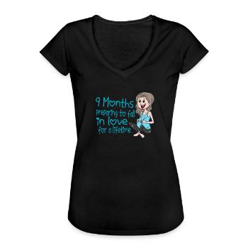 Zwangerschap Zwangere baby - Vrouwen Vintage T-shirt - zwart - Voor