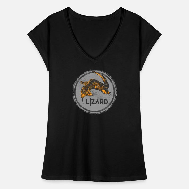 Creative Lizard Illustration Print Women's Vintage T-Shirt