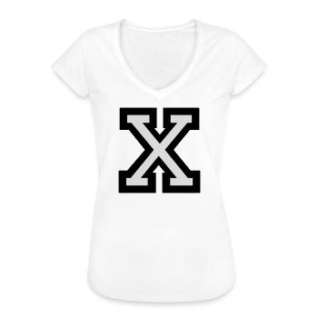 X Buchstabe X - Frauen Vintage T-Shirt - Schwarz - Vorne - Danielle (179cm)
