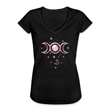 Mond Mondphasen Wicca - Frauen Vintage T-Shirt - Schwarz - Vorne - Danielle (179cm)