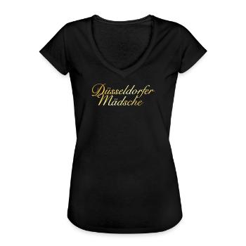 Düsseldorfer Mädsche - Mädchen aus Düsseldorf - Frauen Vintage T-Shirt - Schwarz - Vorne - Danielle (179cm)