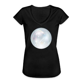 Kristallkugel mit zarten Lichtreflexen in Pastell - Frauen Vintage T-Shirt - Schwarz - Vorne - Danielle (179cm)