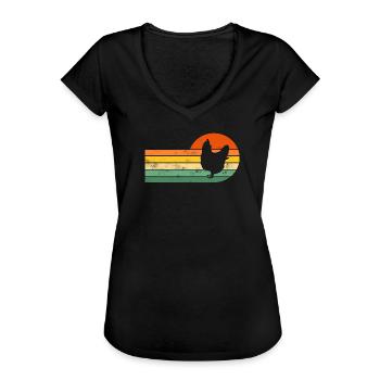 Chicken chickens - Women's Vintage T-Shirt - black - Front - Danielle (179cm)