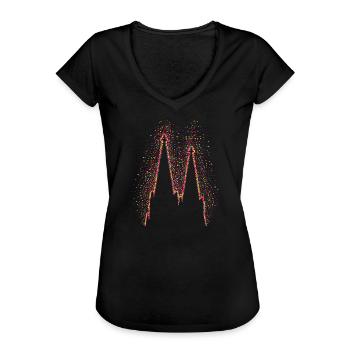 Kölner Dom Konfetti Im Herzen Karneval Herz Köln - Frauen Vintage T-Shirt - Schwarz - Vorne - Danielle (179cm)