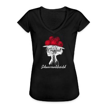 Schwarzwaldmädel Bollenhut Schwarzwald Grunge - Frauen Vintage T-Shirt - Schwarz - Vorne