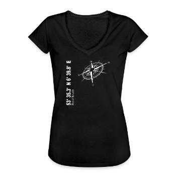 Borkum - Frauen Vintage T-Shirt - Schwarz - Vorne - Danielle (179cm)