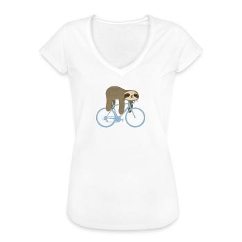 Sloth Bike - Women's Vintage T-Shirt - black - Front - Danielle (179cm)