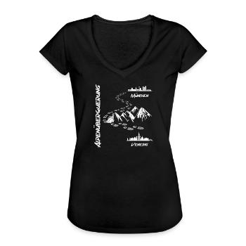 Alpenüberquerung München - Venedig - Frauen Vintage T-Shirt - Schwarz - Vorne - Danielle (179cm)