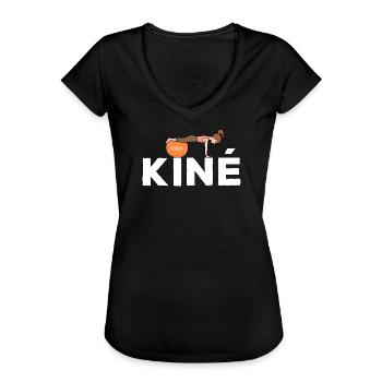 Kiné Cadeau pour Masseur Kinésithérapeute - T-shirt vintage Femme - noir - Devant - Danielle (179cm)