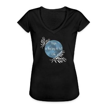 Yoga Schlüssel zum vollen Leben - Frauen Vintage T-Shirt - Schwarz - Vorne - Danielle (179cm)