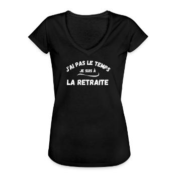 Retraite, retraite humour, retraité, retraitée - T-shirt vintage Femme - noir - Devant - Danielle (179cm)