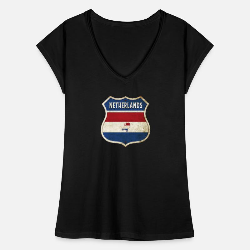 Design du drapeau des Pays-Bas T-shirt vintage Femme