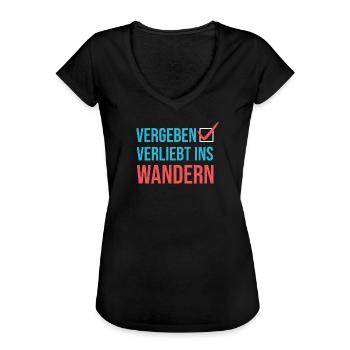 Wandern Klettern Statement Bergwanderung Wanderer - Frauen Vintage T-Shirt - Schwarz - Vorne - Danielle (179cm)