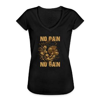 No Pain No Gain - T-shirt vintage Femme - noir - Devant - Danielle (179cm)