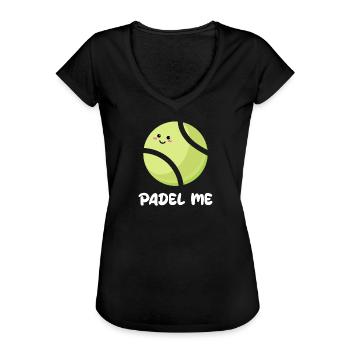 Sport Padel Player Balls Déclaration Padel Jeu de Padel - T-shirt vintage Femme - noir - Devant - Danielle (179cm)
