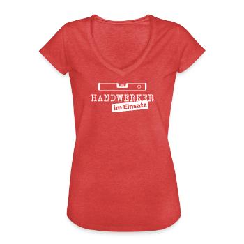 Handwerk Wasserwaage Handwerker Symbol Bau Sprüche - Frauen Vintage T-Shirt - Rot meliert - Vorne - Danielle (179cm)