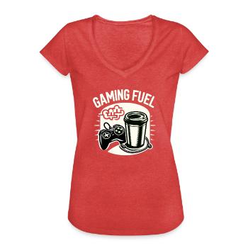 Gaming Fuel Coffee - Women's Vintage T-Shirt - heather red - Front - Danielle (179cm)