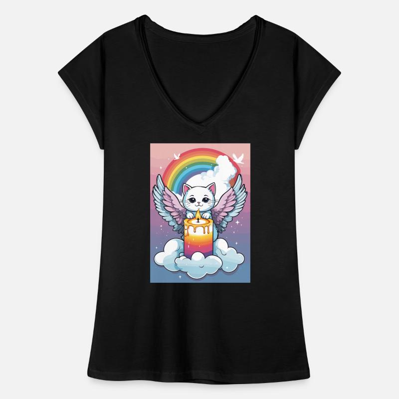 Ange chat mignon T-shirt vintage Femme