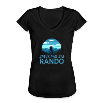 Randonnée Rando - T-shirt vintage Femme - noir - Devant - Danielle (179cm)
