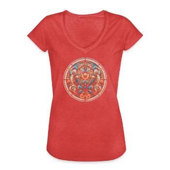 Stained glass window with a floral design - Women's Vintage T-Shirt - heather red - Front - Danielle (179cm)