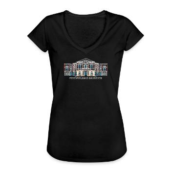 Kultiges Festspielhaus Bayreuth, Bayern - Frauen Vintage T-Shirt - Schwarz - Vorne - Danielle (179cm)
