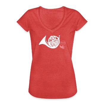Waldhorn Hornist - Frauen Vintage T-Shirt - Rot meliert - Vorne - Danielle (179cm)