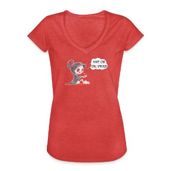Skelett Hält Pflanze Hoffnung Entstehung Spruch - Frauen Vintage T-Shirt - Rot meliert - Vorne - Danielle (179cm)