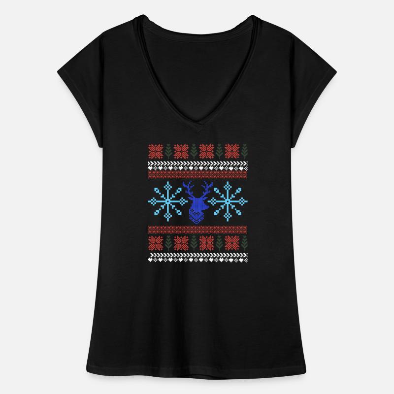 Pixel Christmas Pattern Women's Vintage T-Shirt
