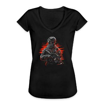 Forces spéciales - T-shirt vintage Femme - noir - Devant - Danielle (179cm)