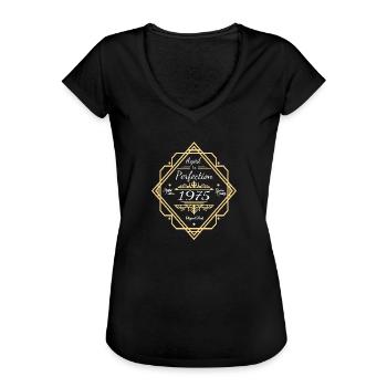 Birthday Vintage 1975 Perfection - Frauen Vintage T-Shirt - Schwarz - Vorne