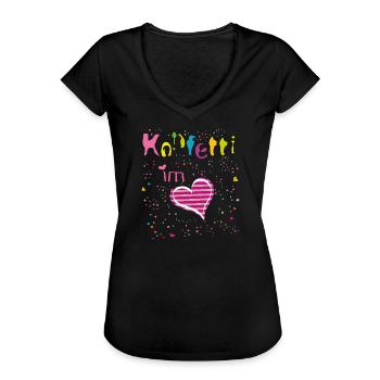 Konfetti im Herzen - Frauen Vintage T-Shirt - Schwarz - Vorne - Danielle (179cm)