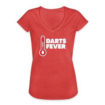 Fléchettes Fièvre Thermomètre Fléchettes Dire - T-shirt vintage Femme - rouge chiné - Devant - Danielle (179cm)